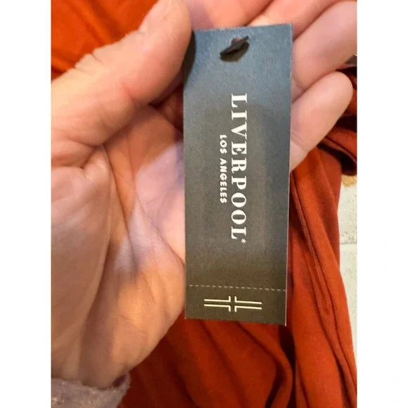 NWT Liverpool Terracotta Long Sleeve‎ Side Slit Top Size L - Picture 3 of 5